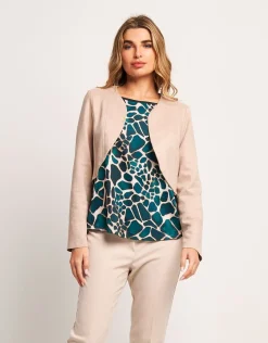 Bolero in ecosuede con bordi stondati