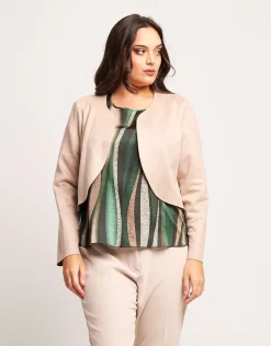 Bolero in ecosuede con bordi stondati