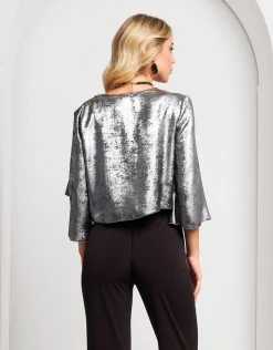 Bolero in tessuto laminato