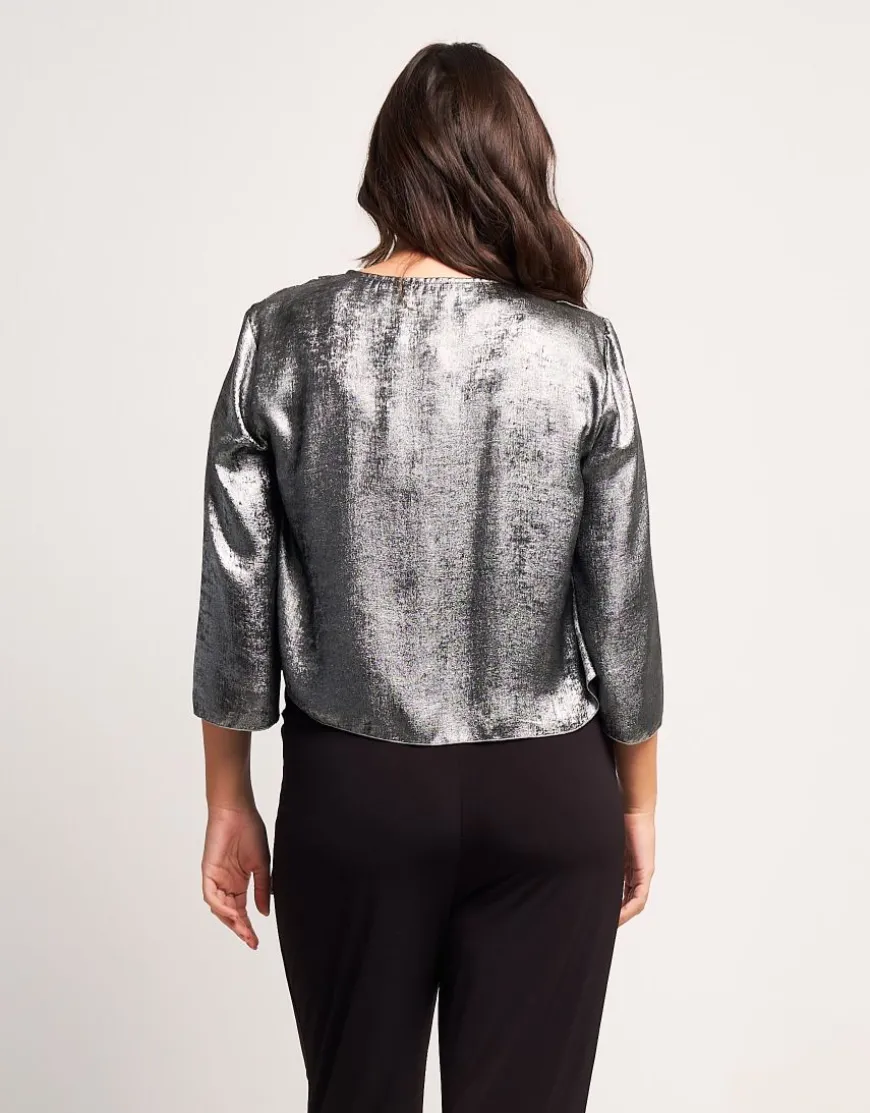 Bolero in tessuto laminato