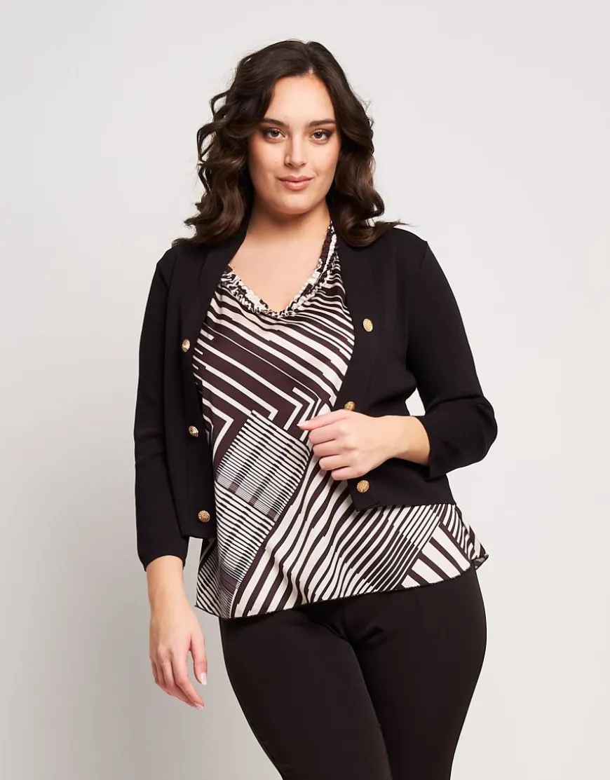 Caban in maglia con bottoni