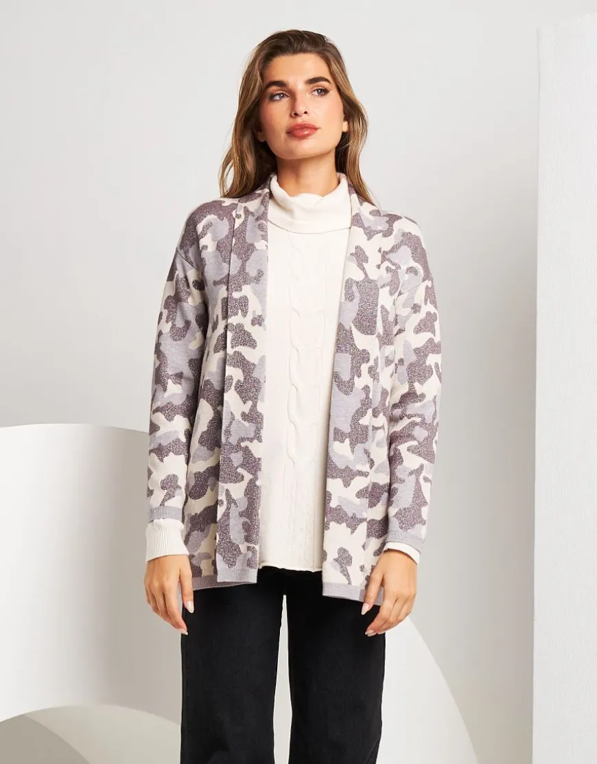 Caban in maglia con fantasia militare