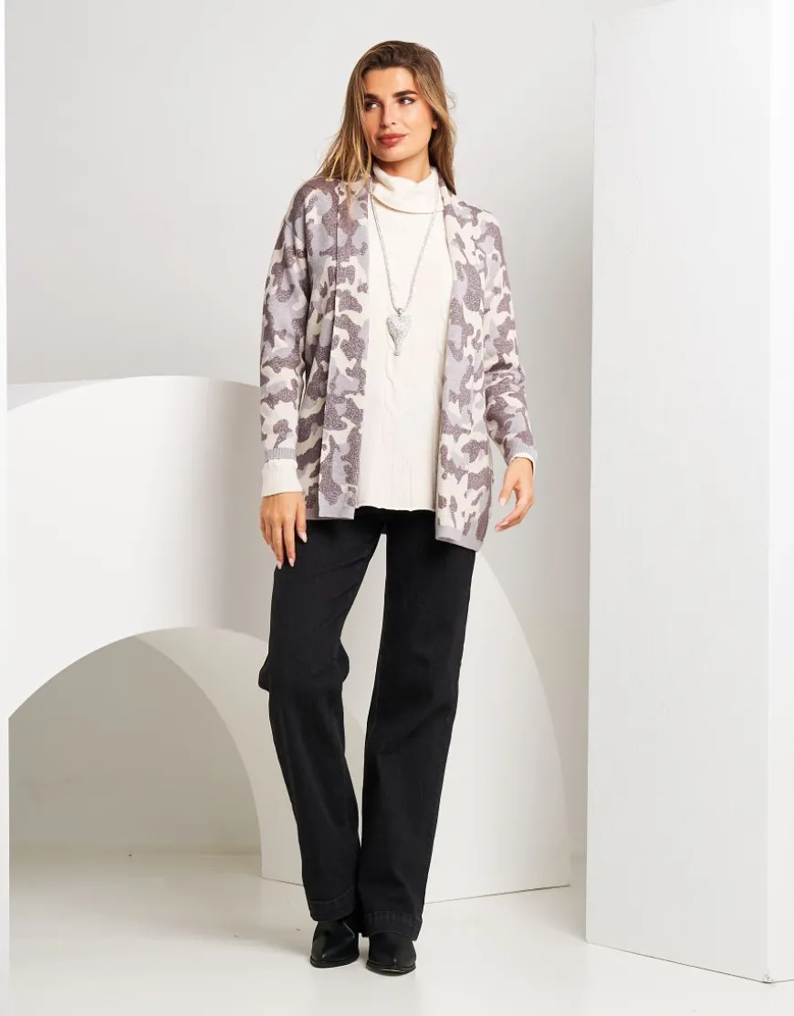 Caban in maglia con fantasia militare
