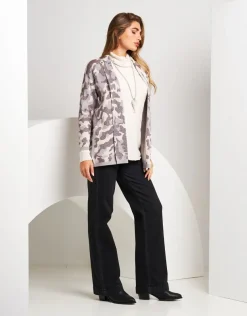 Caban in maglia con fantasia militare