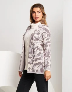 Caban in maglia con fantasia militare