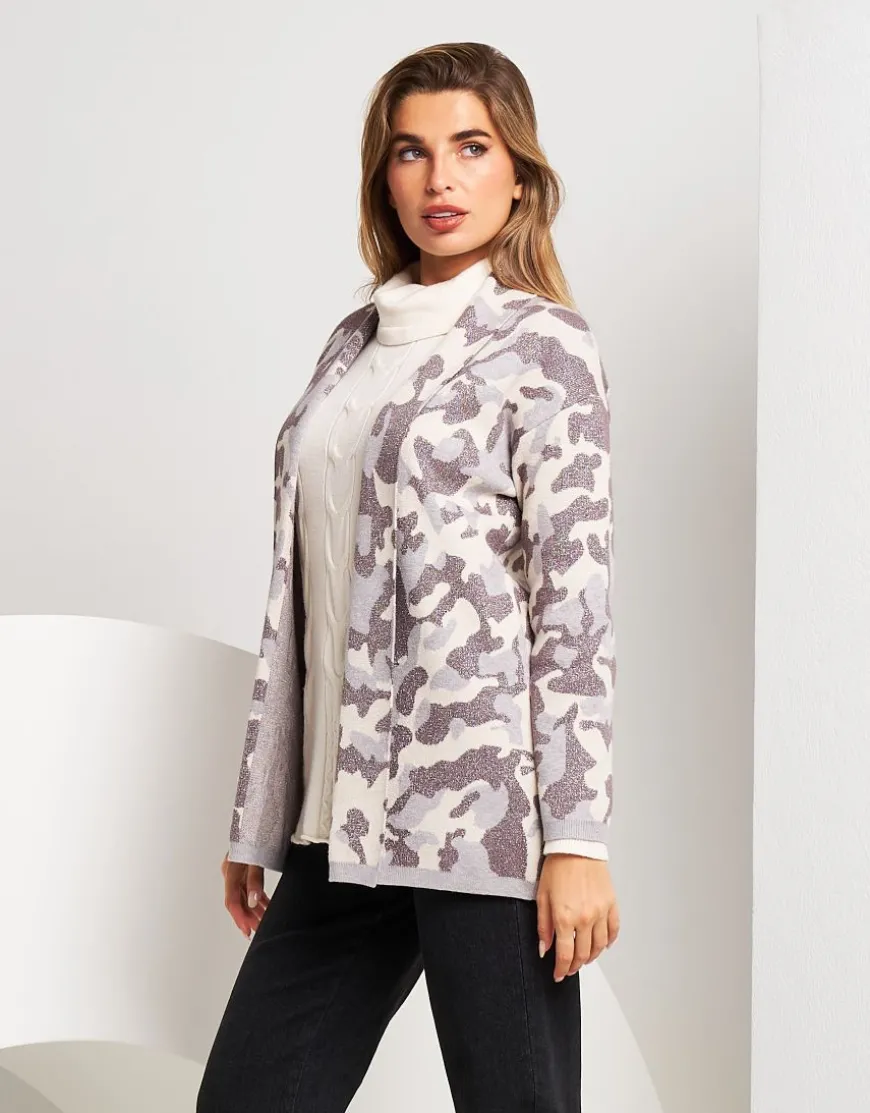 Caban in maglia con fantasia militare