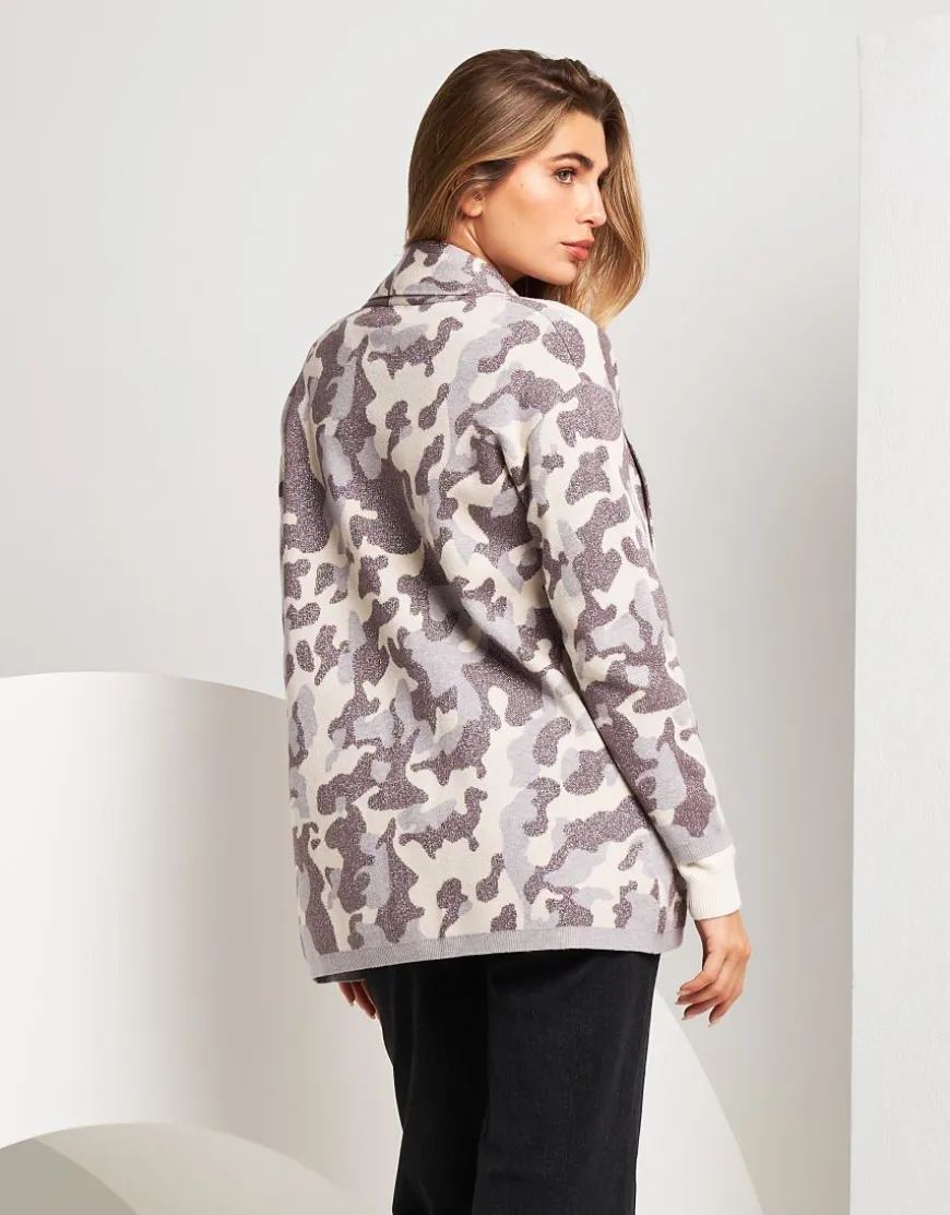 Caban in maglia con fantasia militare