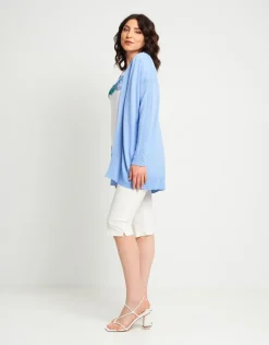 Caban in maglia con inserti a costine