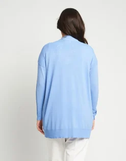 Caban in maglia con inserti a costine