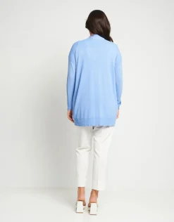 Caban in maglia con inserti a costine