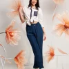 Camicia con inserti e strass