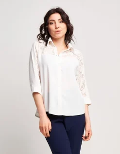 Camicia con inserti in pizzo