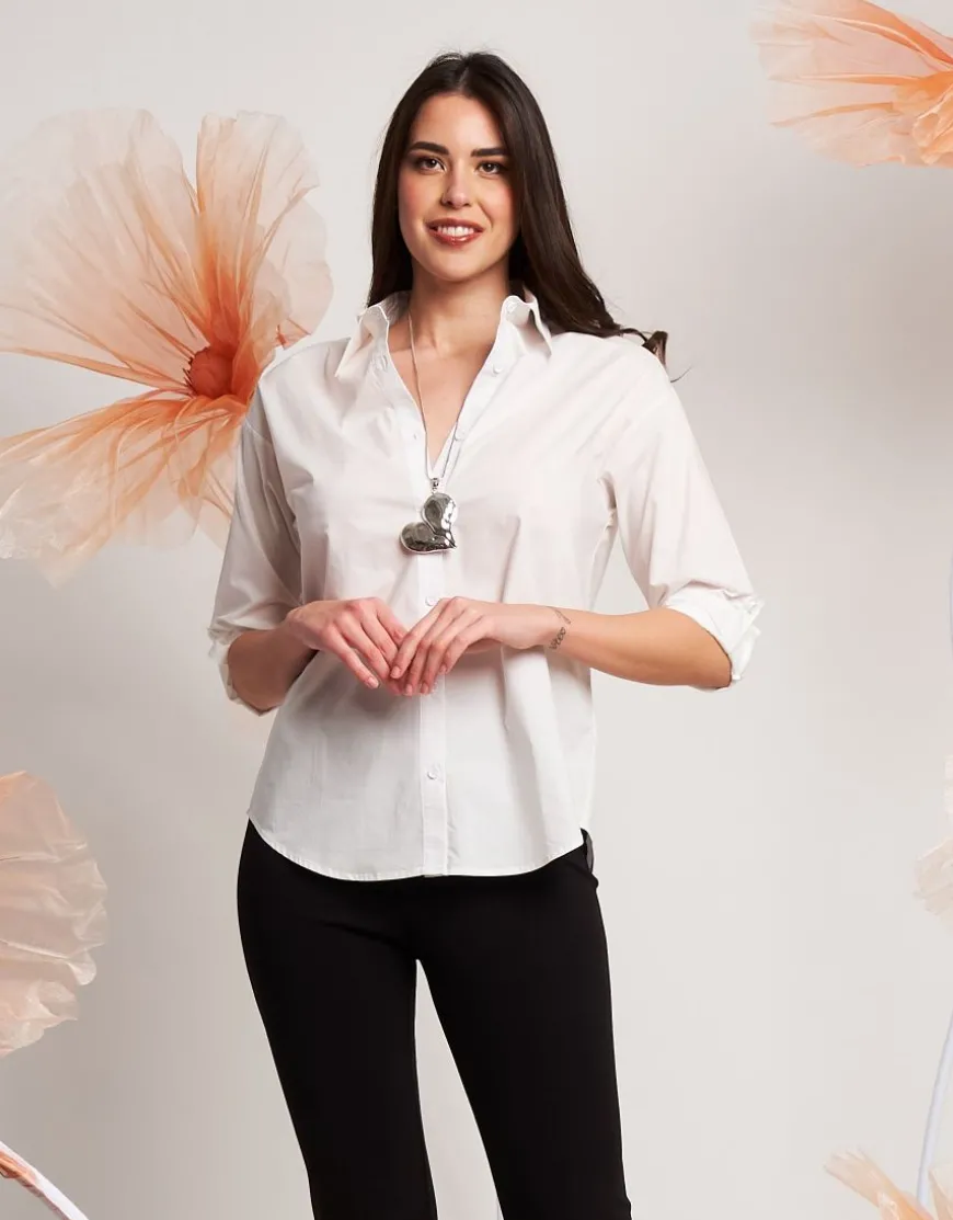 Camicia con maniche tre quarti