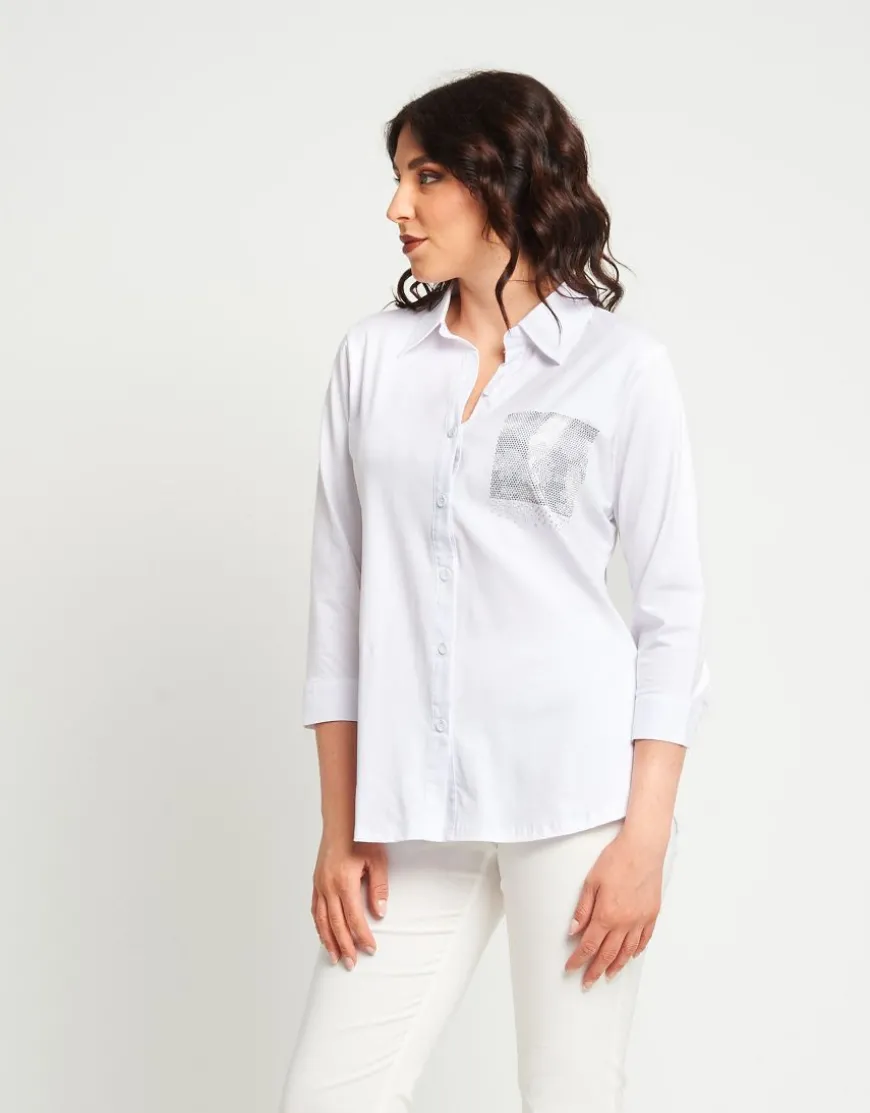 Camicia con strass militare