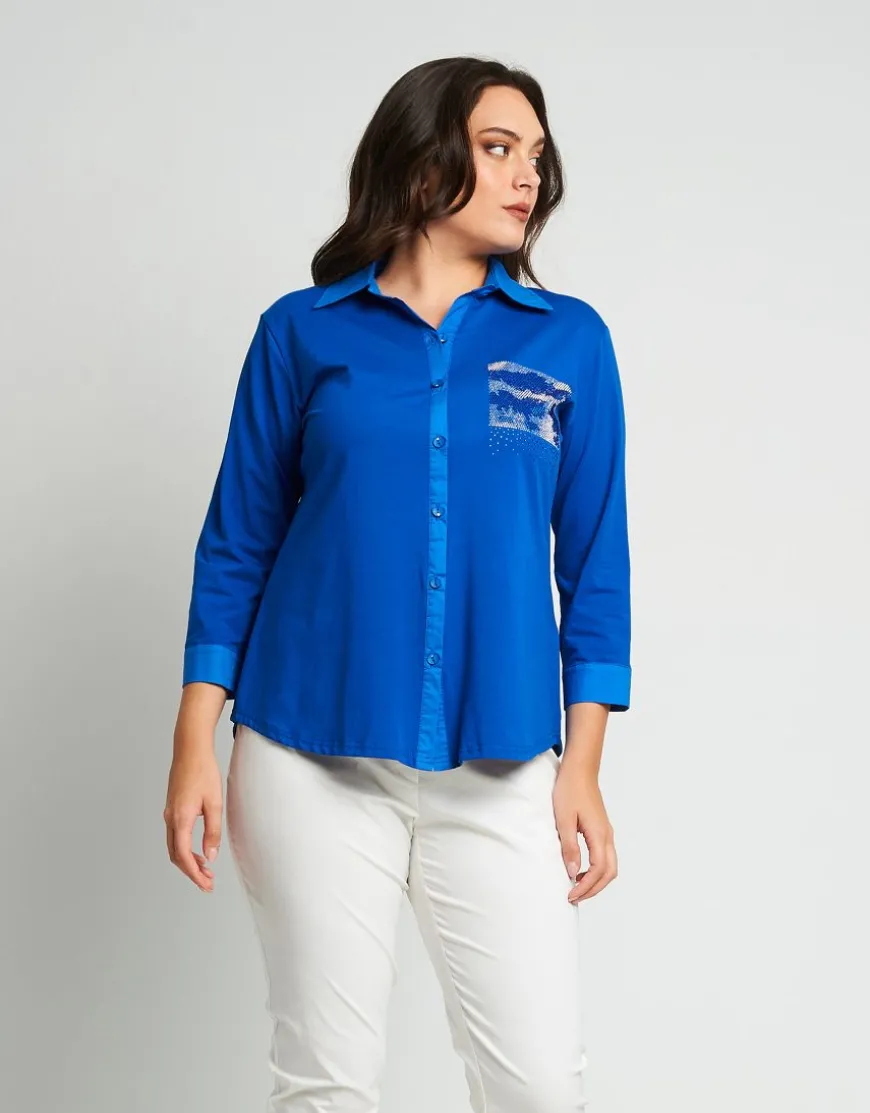 Camicia con strass militare