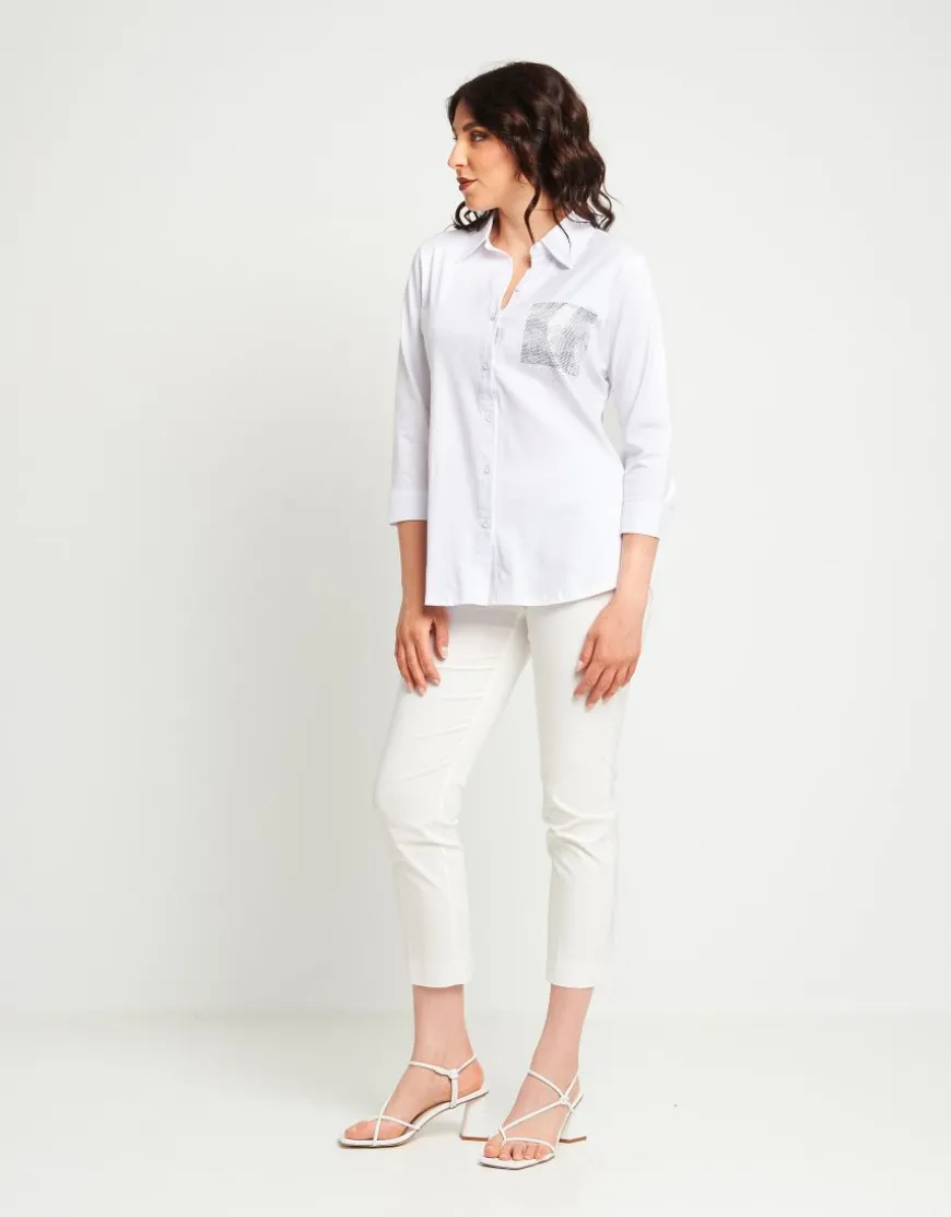 Camicia con strass militare
