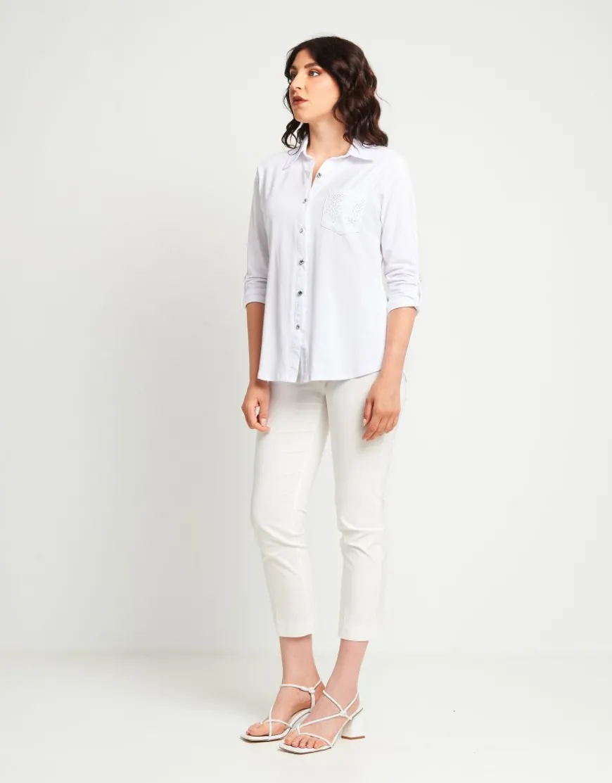 Camicia con strass sul taschino