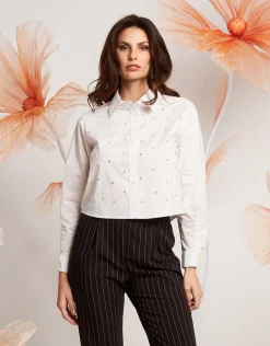 Camicia corta con diamanti