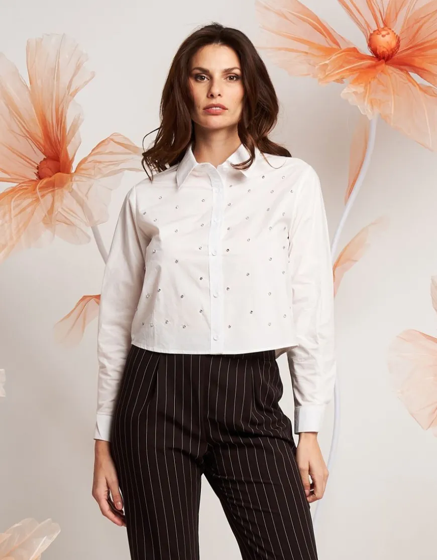 Camicia corta con diamanti