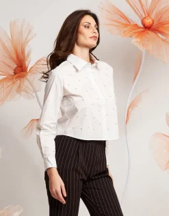 Camicia corta con diamanti