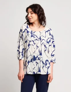 Camicia fantasia con maniche tre quarti