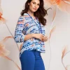 Camicia fantasia con maniche tre quarti