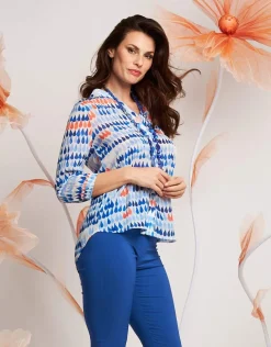 Camicia fantasia con maniche tre quarti