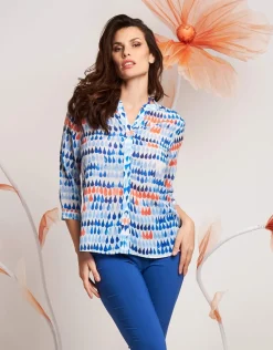 Camicia fantasia con maniche tre quarti