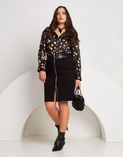 Camicia fantasia pois con bottoni a cuore