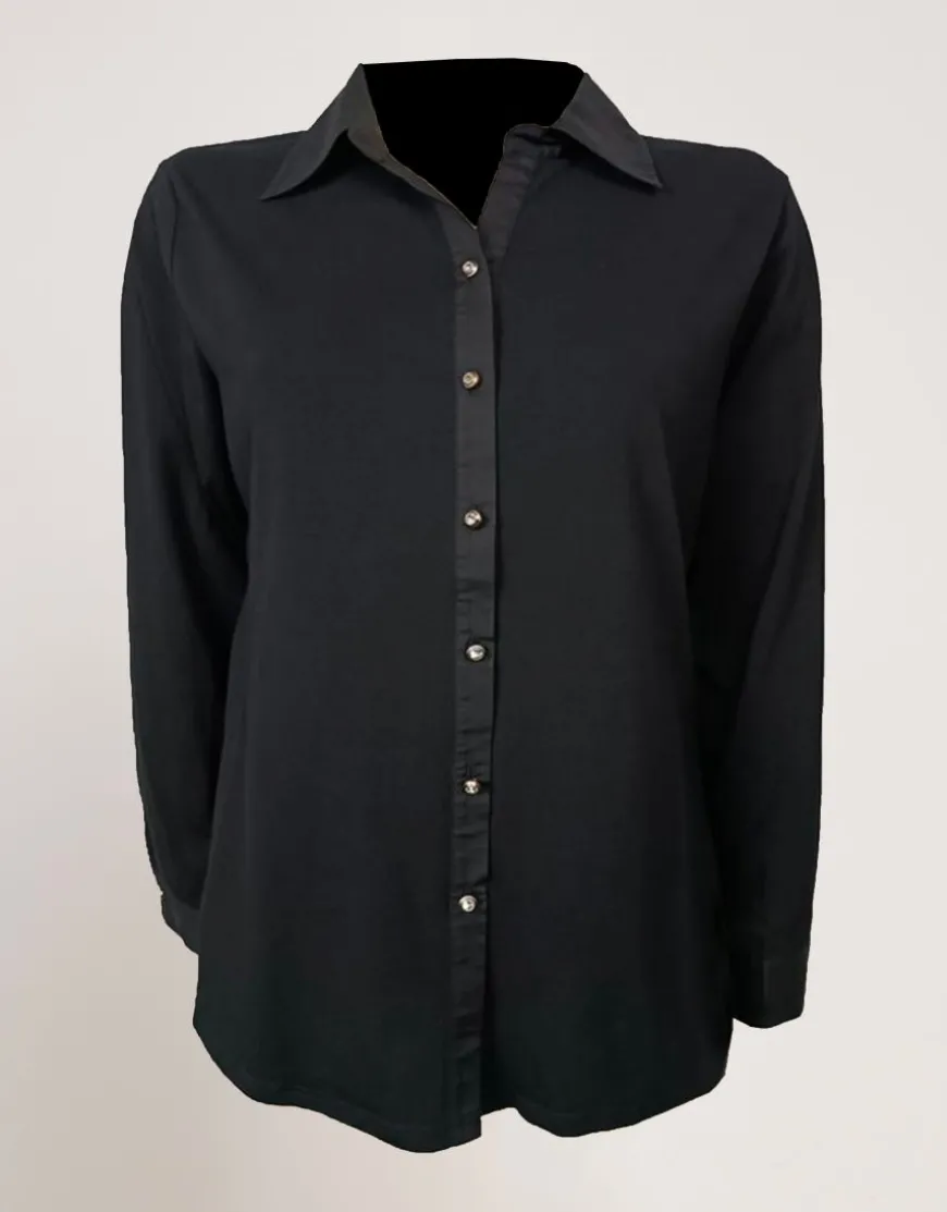 Camicia in cotone con bottoni gioiello