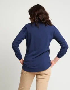 Camicia in cotone con strass bicolore