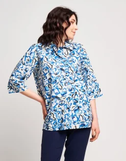 Camicia in cotone stampato fantasia