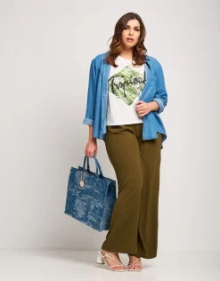 Camicia in denim con colletto e taschine