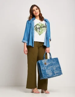 Camicia in denim con colletto e taschine