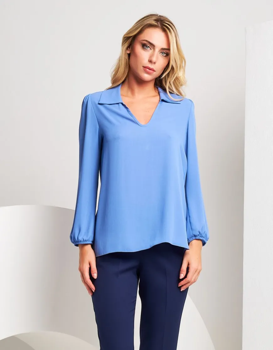 Camicia in georgette azzurra