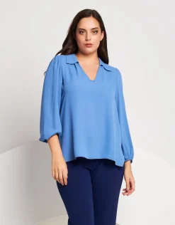 Camicia in georgette azzurra