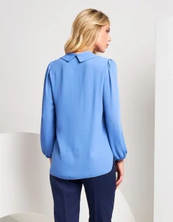 Camicia in georgette azzurra