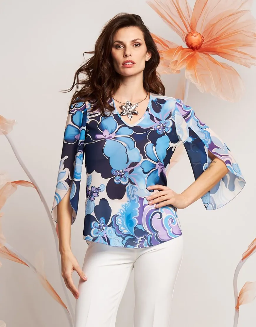 Camicia in georgette fantasia