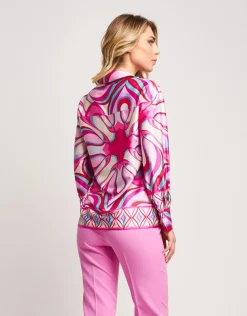 Camicia in raso con bottoni gioiello