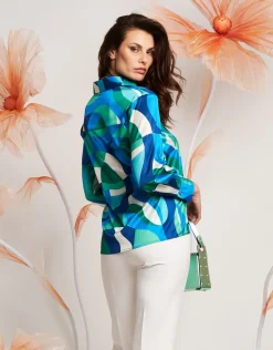 Camicia in raso con colletto e polsi
