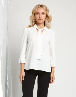 Camicia in raso con sciarpina
