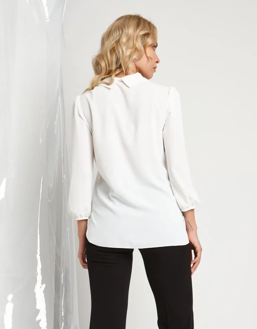 Camicia in raso con sciarpina