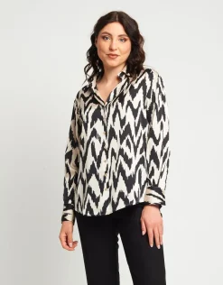 Camicia in raso fantasia