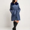 Cappotto con collo in ecopelliccia