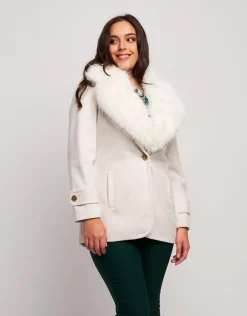 Cappotto con ecopelliccia