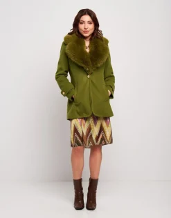Cappotto con ecopelliccia