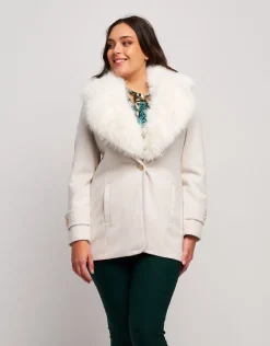Cappotto con ecopelliccia