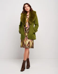 Cappotto con ecopelliccia