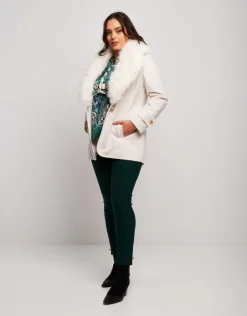 Cappotto con ecopelliccia