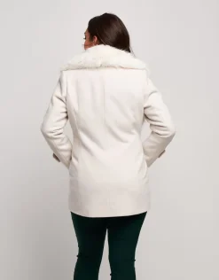 Cappotto con ecopelliccia